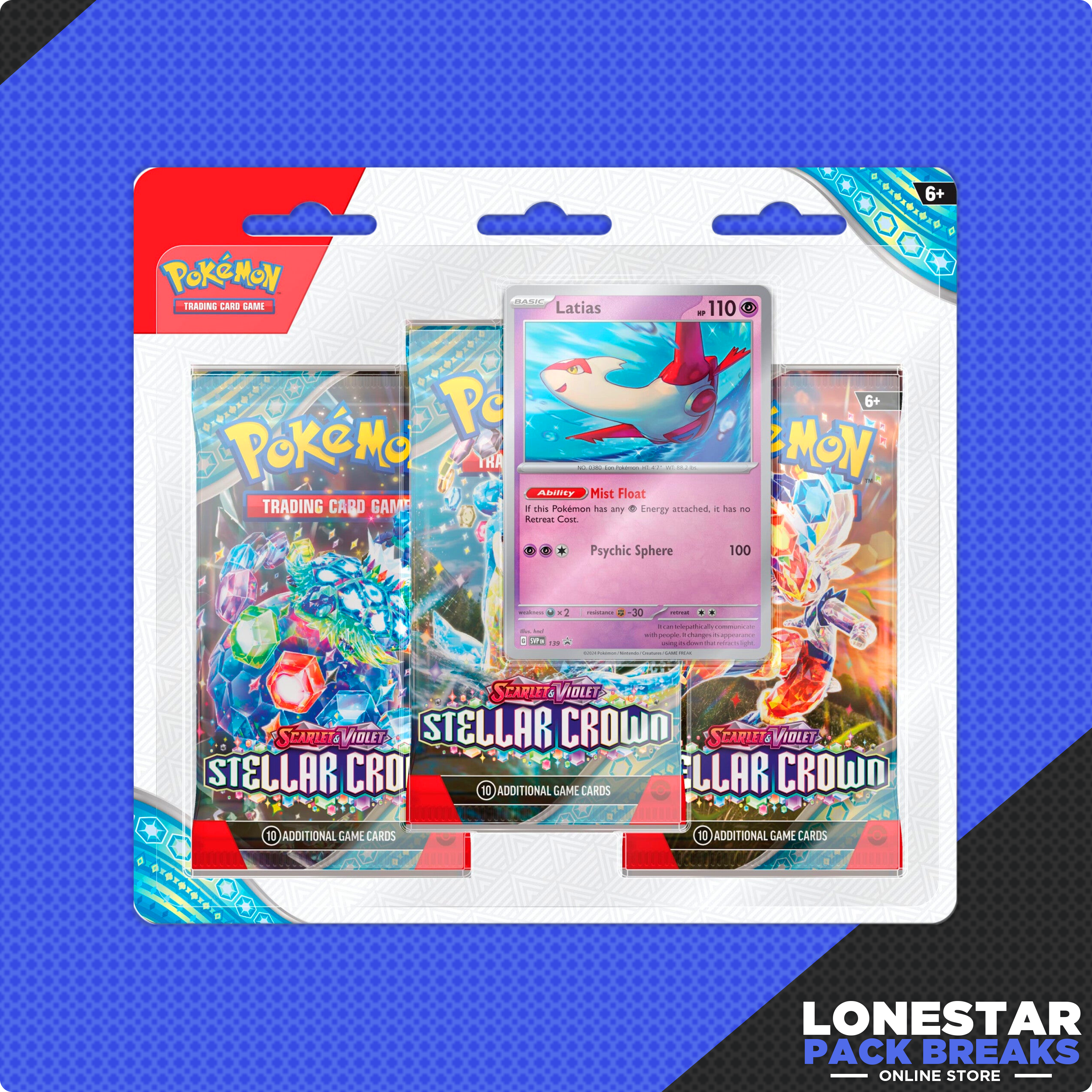 Pokemon TCG: STELLAR CROWN 3 PACK BLISTER