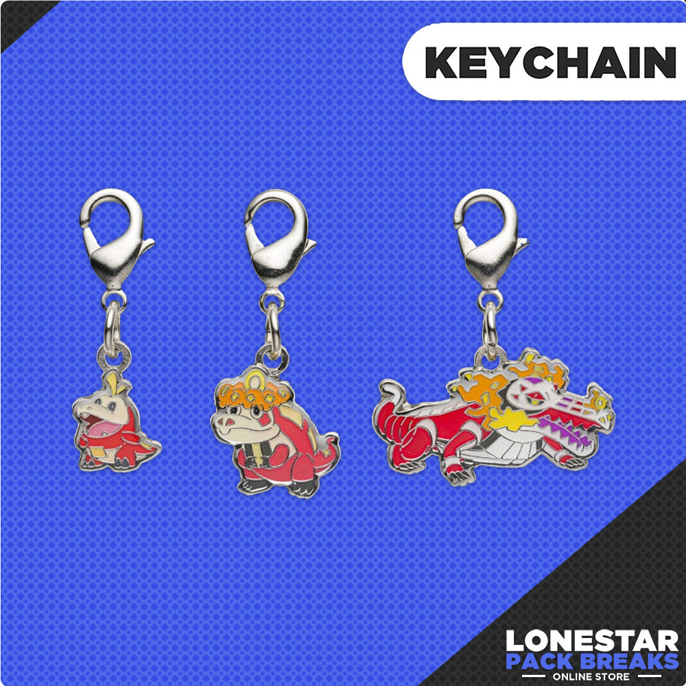 Pokemon Center Original Metal Charm Keychain Fuecoco / Crocalor / Skeledirge Evolution Line