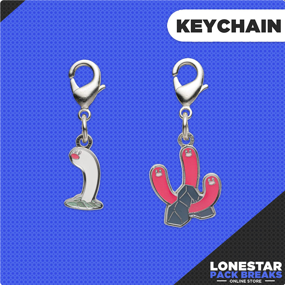Pokemon Center Original Metal Charm Keychain Wiglett / Wugtrio Evolution Line