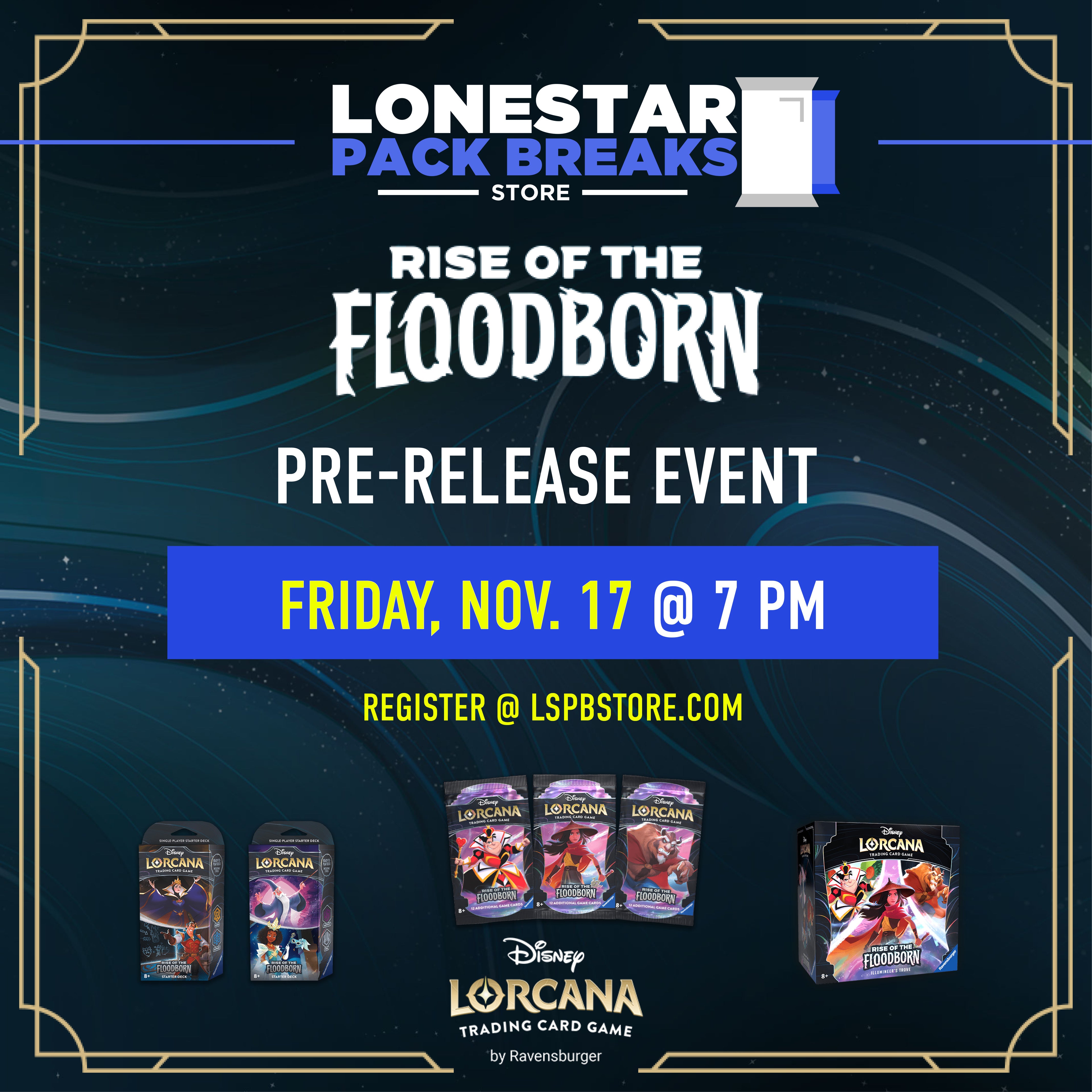 Lorcana Rise of the Floodborn Pre-Release Event Fri Nov 17th 7pm