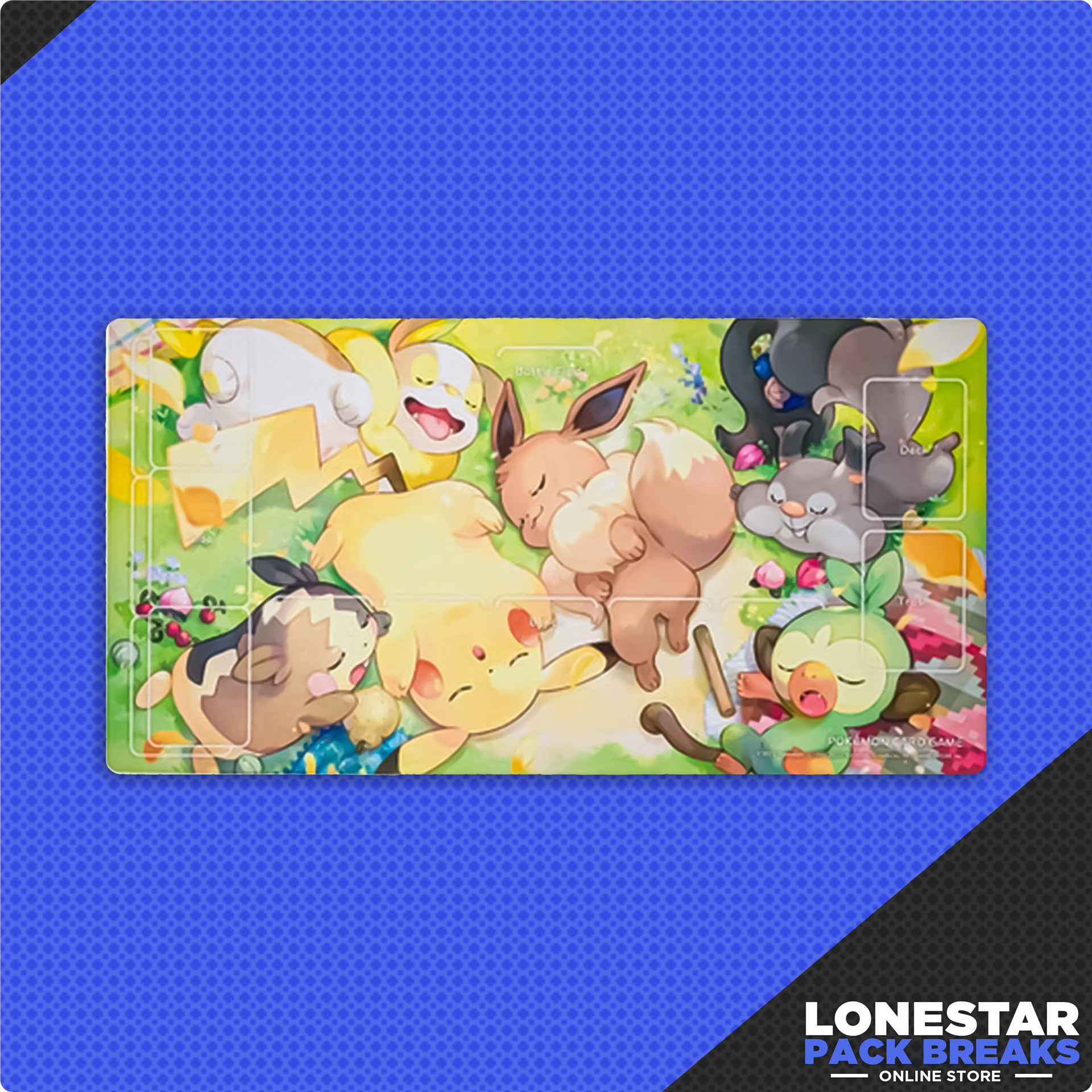 sleeping pikachu pokemon card Pikachu Eevee sleepy friends Pokémon Center Japan Play Mat