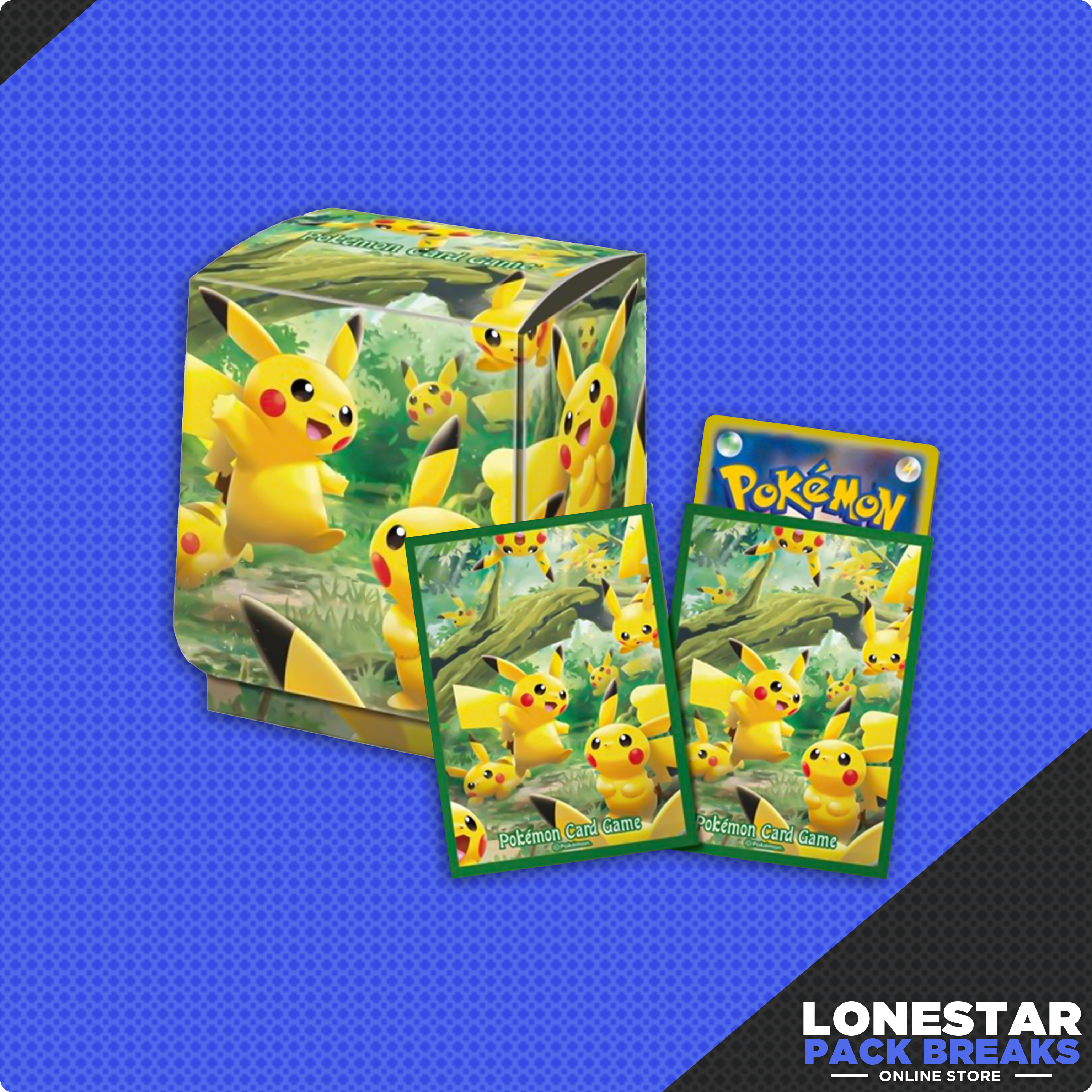 Pikachu Forest Pokemon Center Japan Sleeves and Deck Box Combo